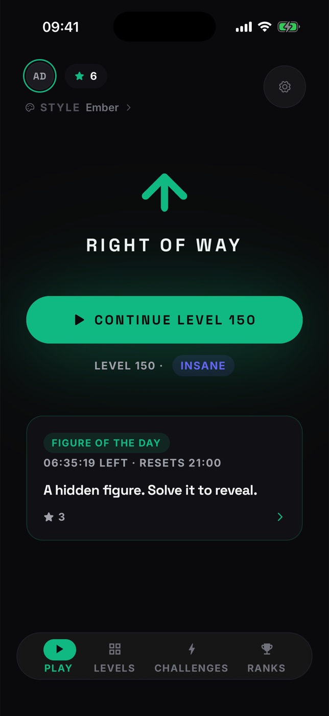 Right of Way home screen